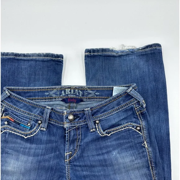 Ariat Ruby Jeans distressed hem boho pockets - Picture 6 of 14